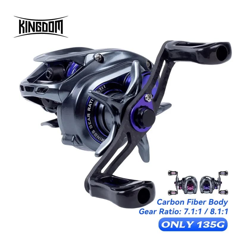 Moulinet Baitcasting Ultraléger 135g Kingdom pour Pêche Light Game - Débrayage 4kg et Spool Shallow Micro Monster