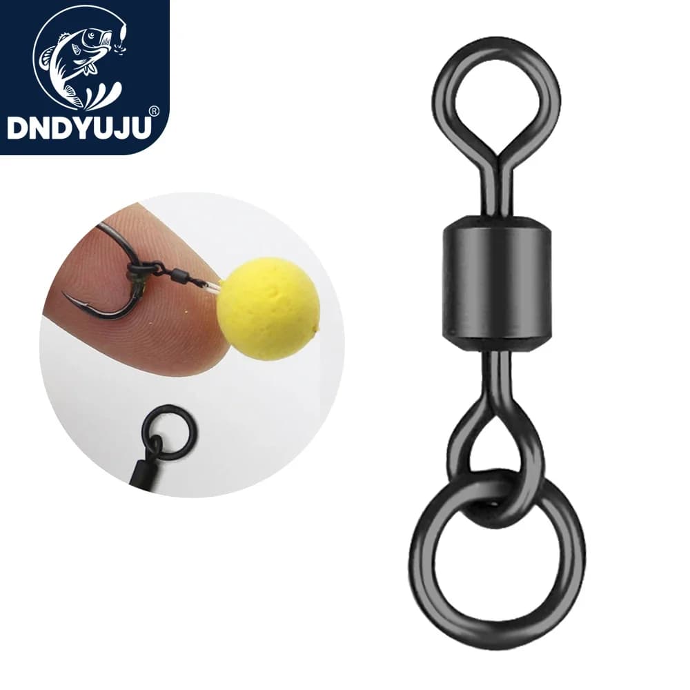 30 à 100 pièces de émerillons noirs mats pour la pêche à la carpe - accessoires pour montages chod et Ronnie rig