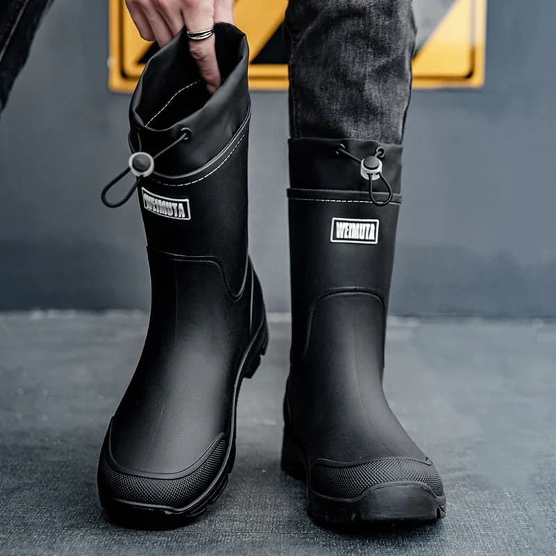 Bottes pluie unisex pêche outdoor semelle épaisse antidérapante lavage voiture cuisine