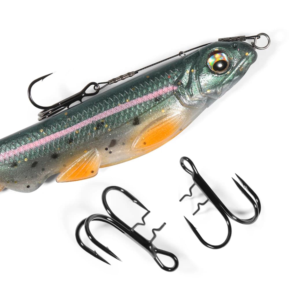 Hameçon triple Rosewood T-Trebles Claw #4 #2 #1 #1/0 pour leurres souples shad extra tranchant pêche mer