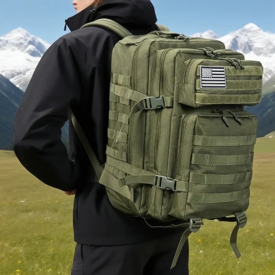 Sac à dos tactique 50L/30L ultra-résistant pour travail, militaire et pêche - autonomie 3 jours