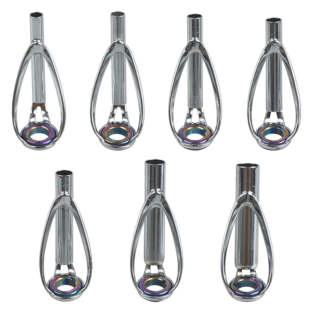 Kit réparation 7/14 guides canne pêche cadre inox anneau céramique bricolage matériel pêche remplacement