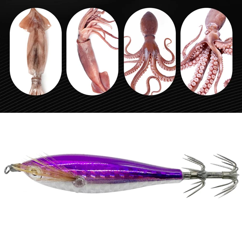 Leurre de pêche lumineux octopus calamar appât leurre souple avec hameçon pour la pêche au calamar
