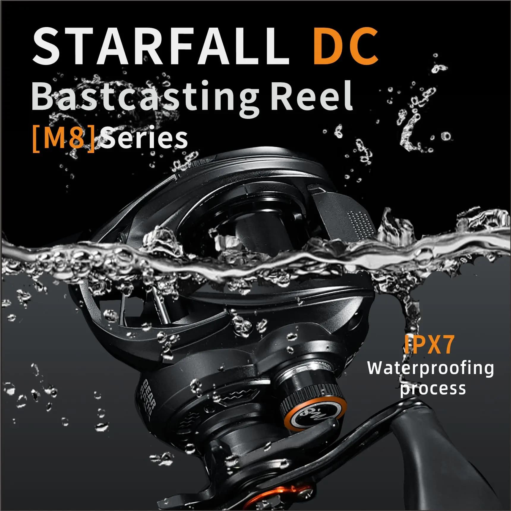 Moulinet de pêche casting ANATONO STARFALL à frein digital, 149g, ratio 7.0:1 et frein de 5KG