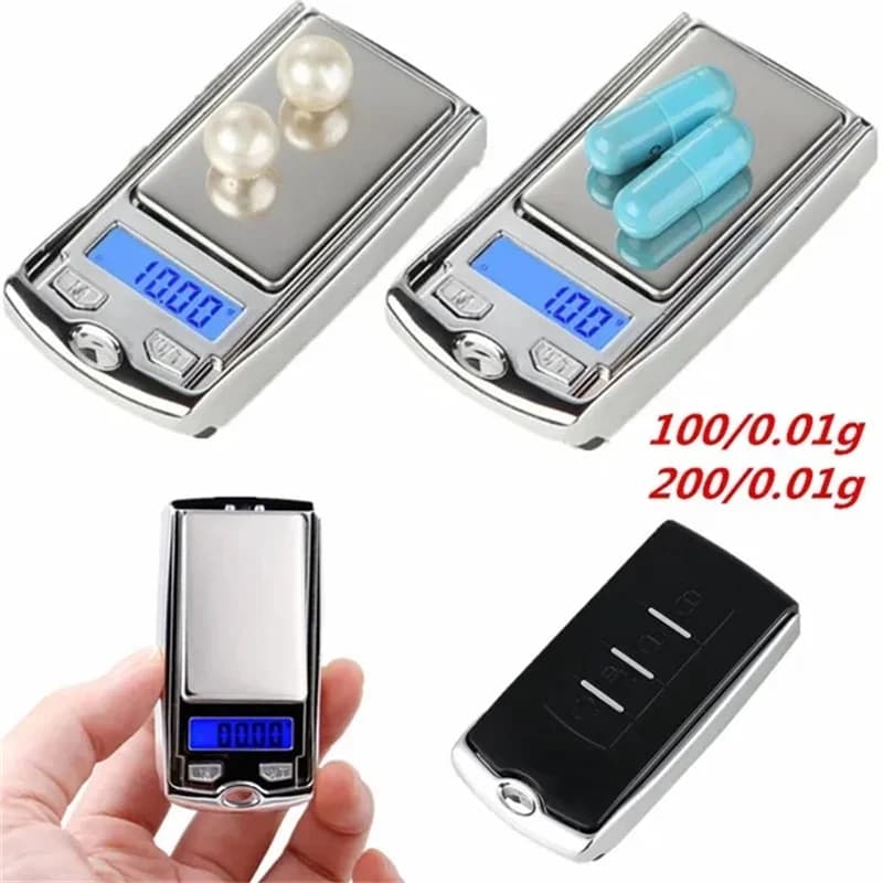 Balance numérique mini pocket 100g/200g précision 0.01g style clé LCD rétroéclairé