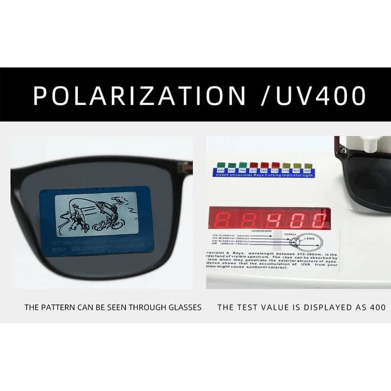Lunettes de soleil polarisées vintage carrées pour pêche vision UV400 protection éblouissement pêche en mer