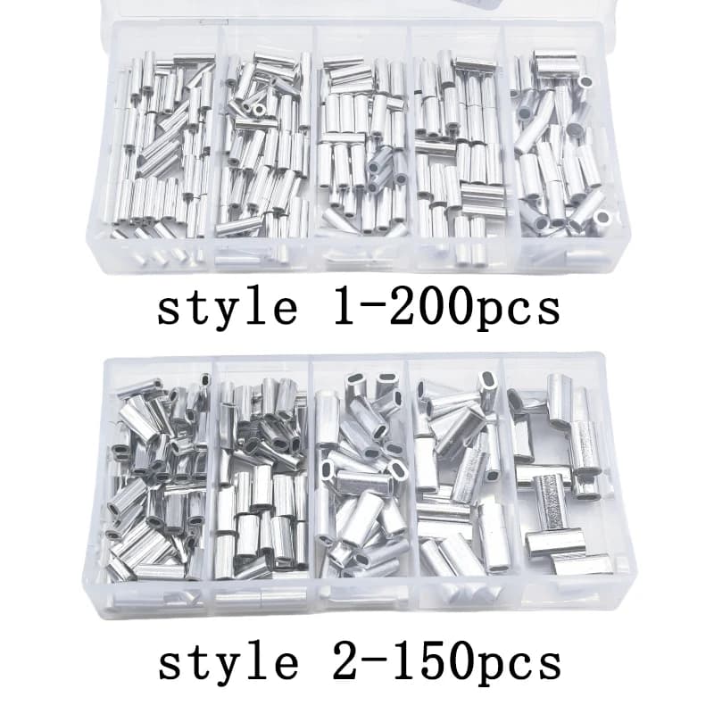 Manchons aluminium pour sertir les lignes de pêche, tube et connecteurs, lot de 150 à 200 pièces accessoires