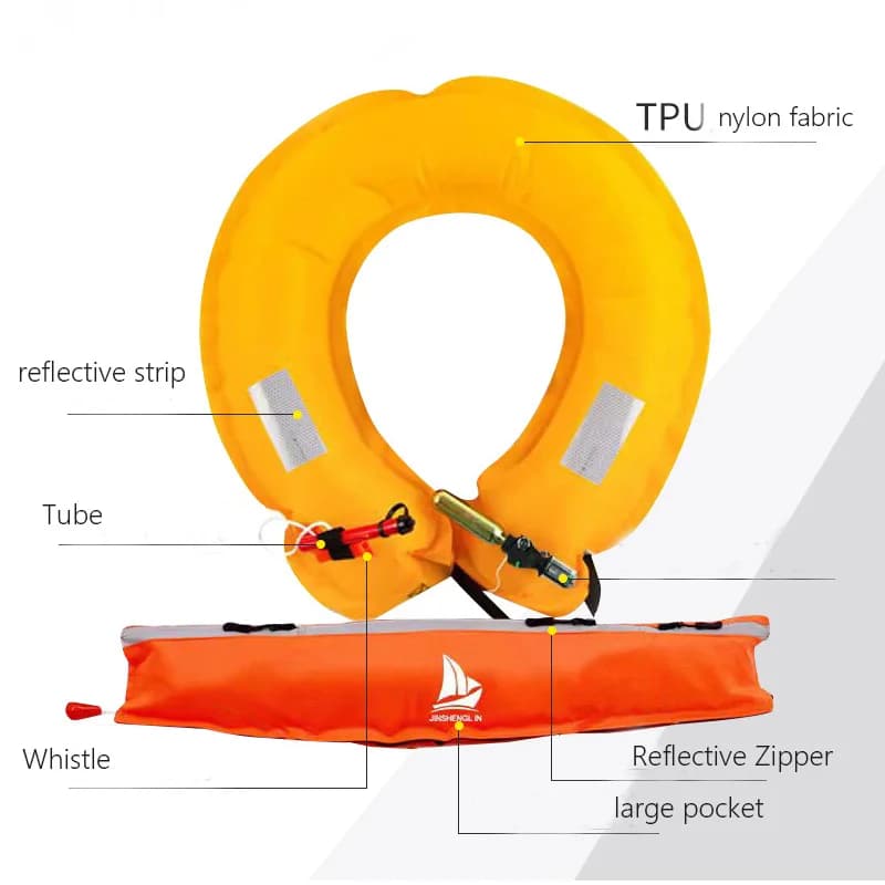 Gilet de sauvetage gonflable manuel et automatique pour pêche adulte haute flottabilité