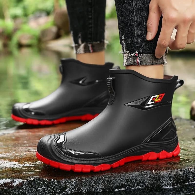 Bottes travail homme pêche extérieur cuisine semelle plate antidérapantes imperméables
