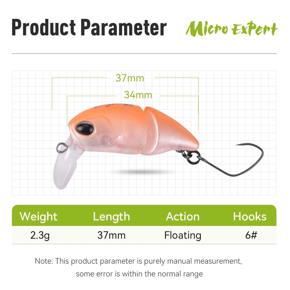 Micro minnow Kingdom 2.3g 37mm flottant pour truite et perche - crankbait S-shaped