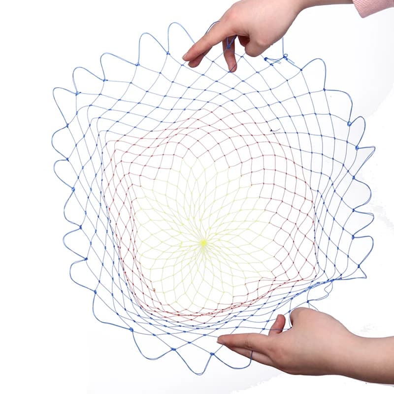 Filet à épuisette en nylon pliable à mailles losanges 5 tailles différentes pour pêche précise