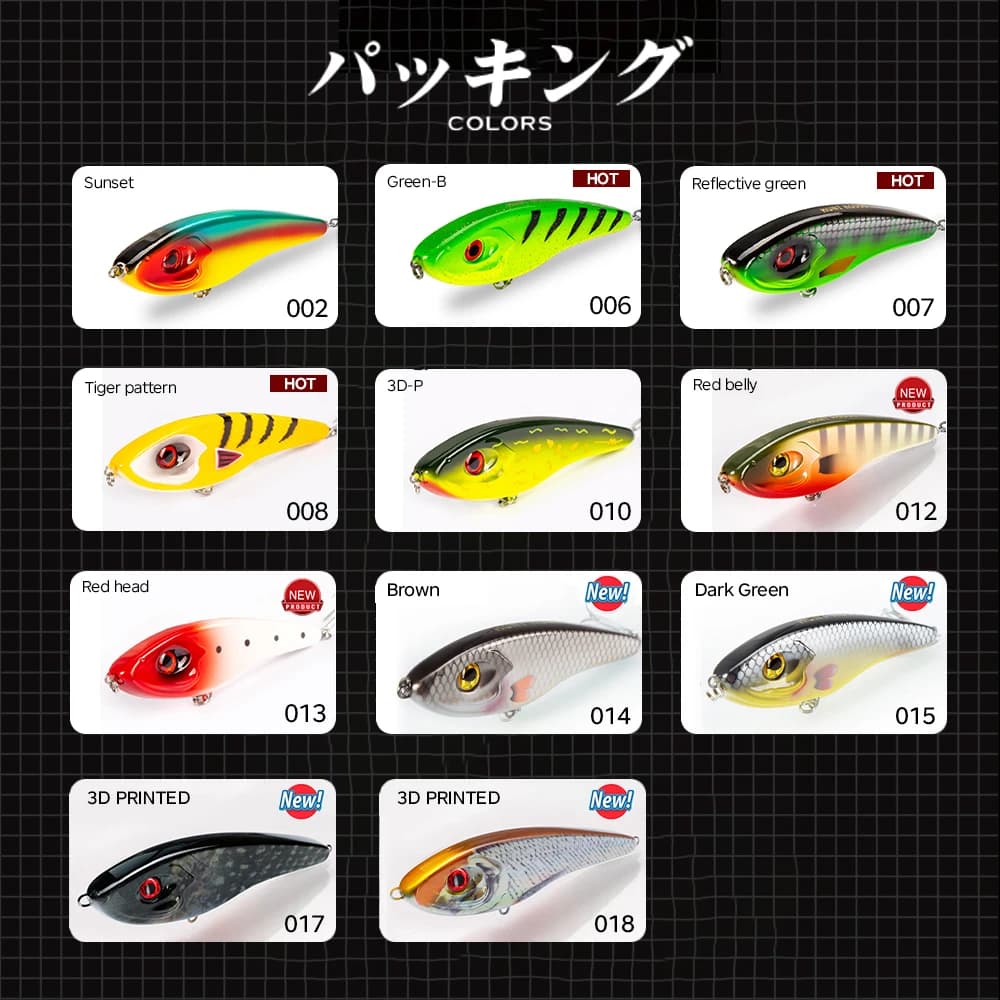 Leurre de pêche Jerkbait Hunthouse 115mm à 145mm, appât crayon à son fort et coulée lente