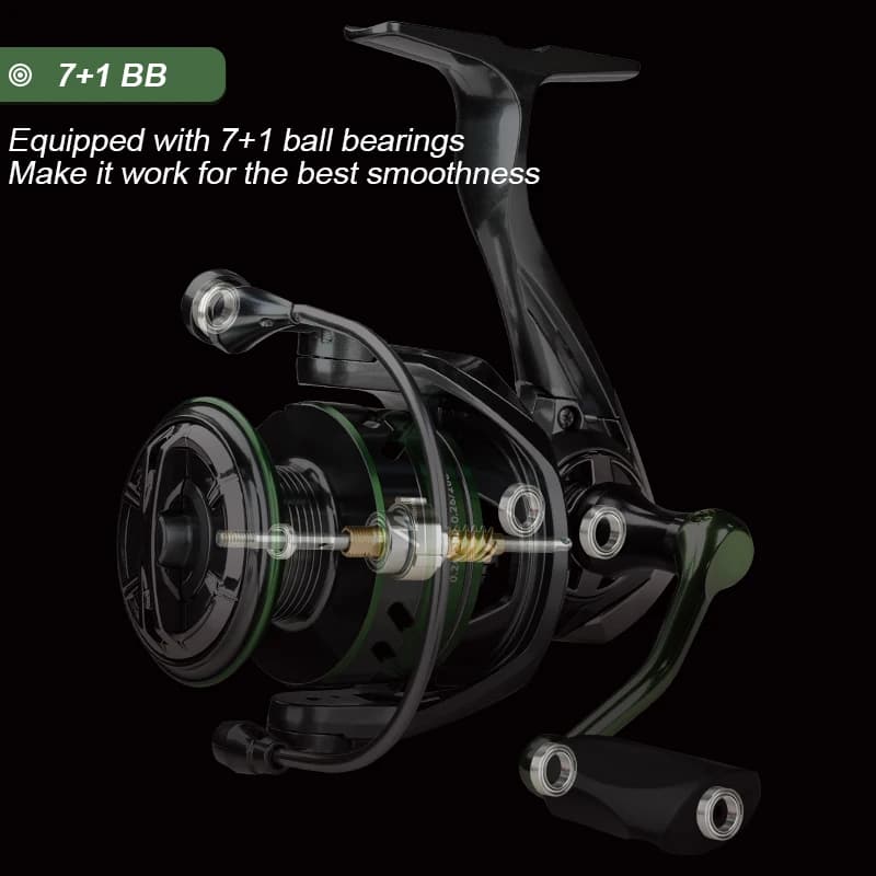 Moulinet spinning MEREDITH VIRGO roulements acier - Ratio 6.2:1 haute vitesse drague 14KG