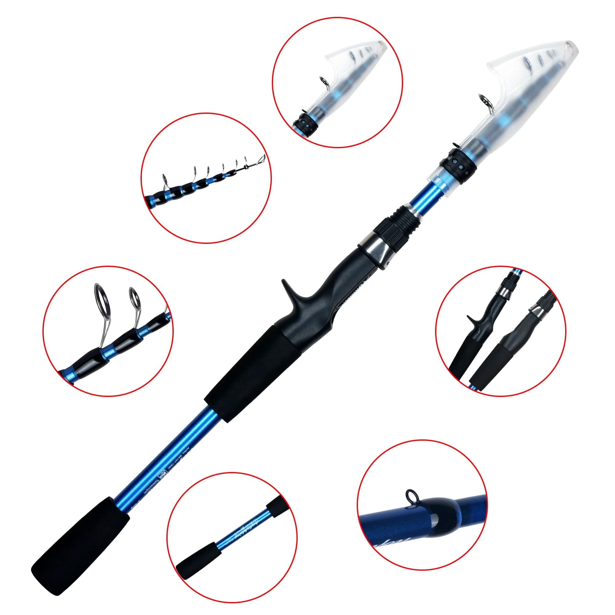 Canne télescopique spinning 1.8/2.1/2.4m ultra-légère carbone pour truite et leurres 3-30g - Pêche voyage