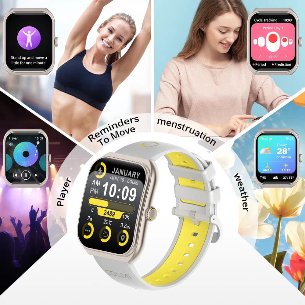 Montre COLMI P86 - Écran AMOLED 1.93 pouces, gestion santé, IP68 étanche et compatible Xiaomi iOS