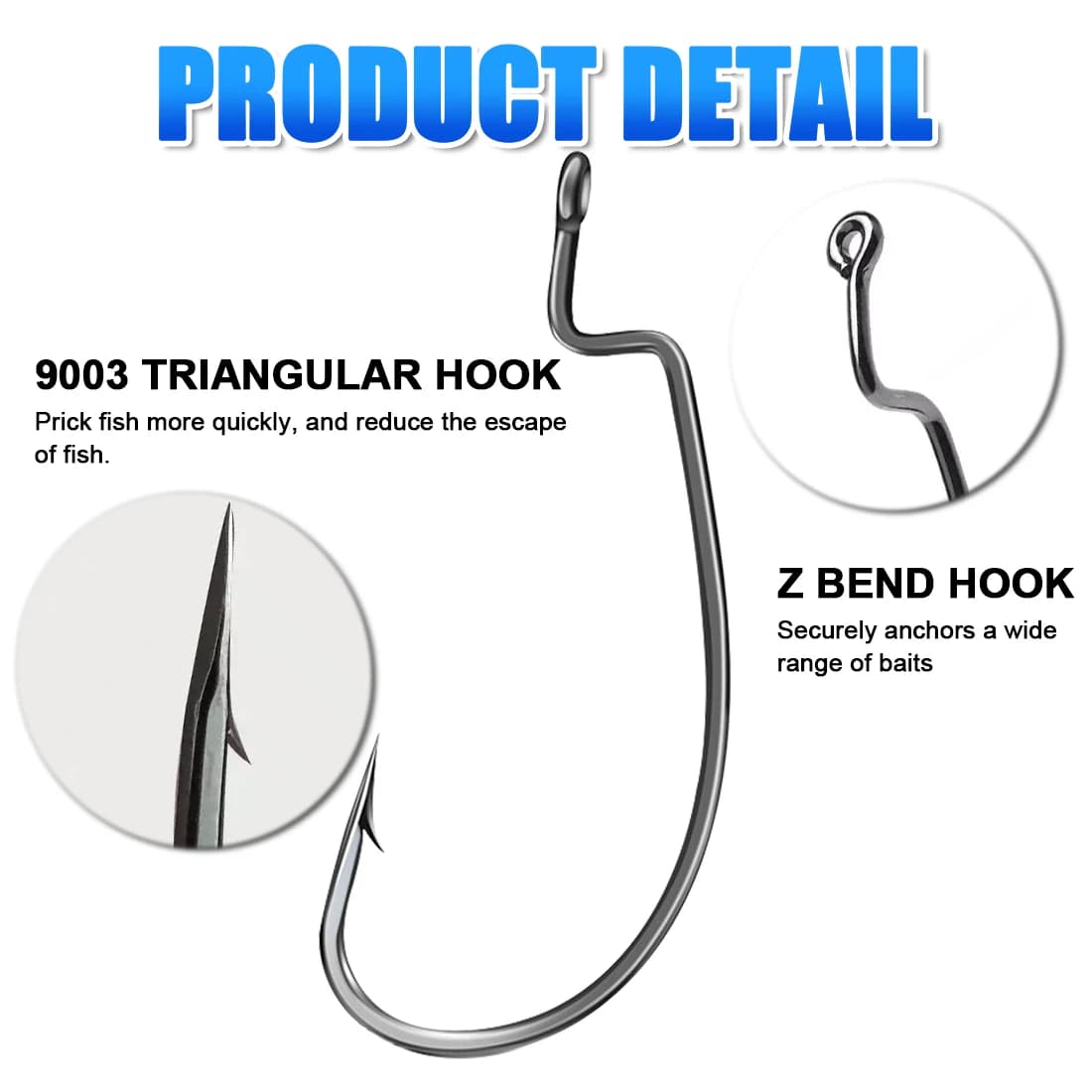 Hameçon EWG FishTrip pour leurre souple Texas Carolina rig pêche carnassier acier carbone