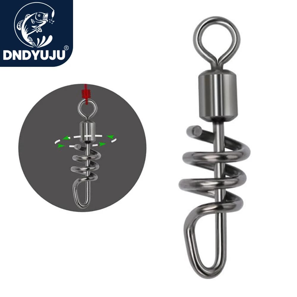 DNDYUJU 20-100pcs mousquetons roulants vissés en acier inoxydable pour leurres de pêche - Connecteurs solides
