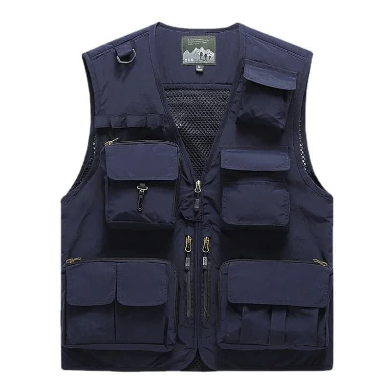 Veste mesh pêche homme 6XL multi-poches - Veste respirante pour photographie et escalade en extérieur