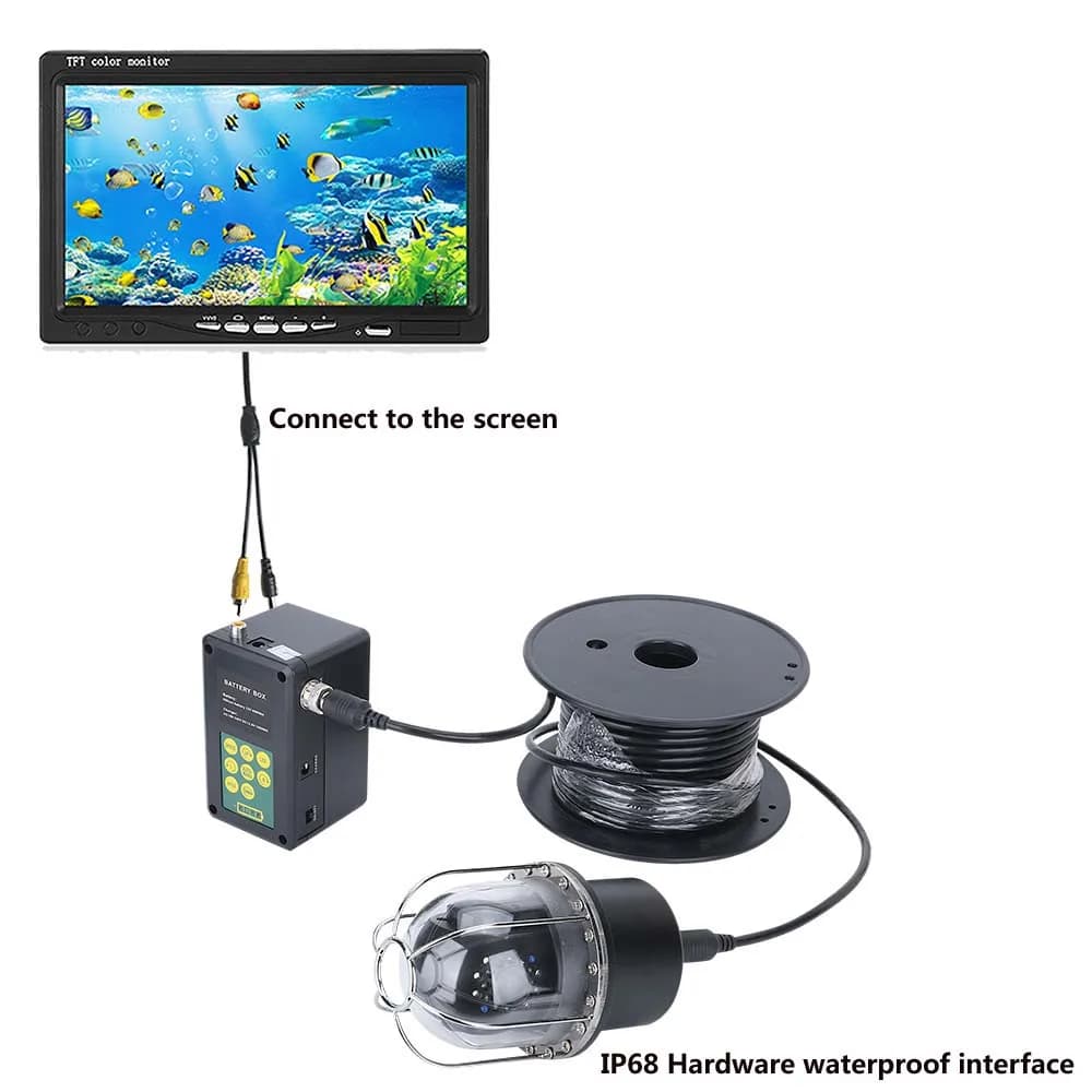 Accessoires caméra de pêche GAMWATER 100m câble - Écran HD 10 pouces pour FX10 FX9D FX7D vision sous-marine
