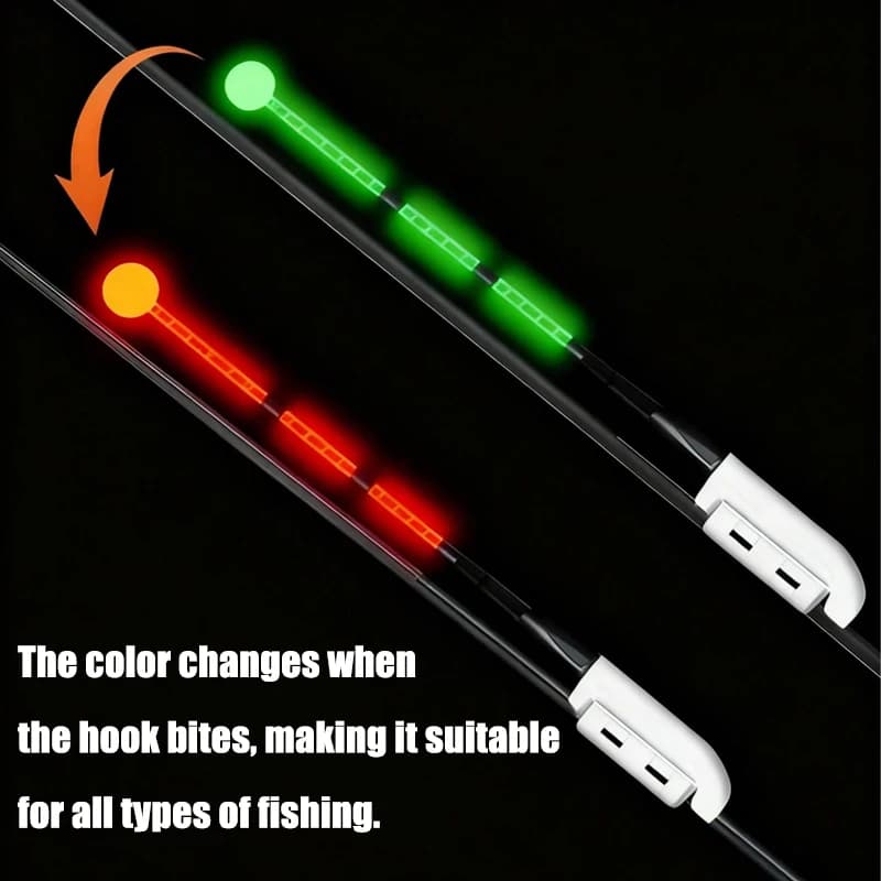 Lot 6 indicateurs de touches pêche nocturne - Change couleur lors mordant, compatible CR425