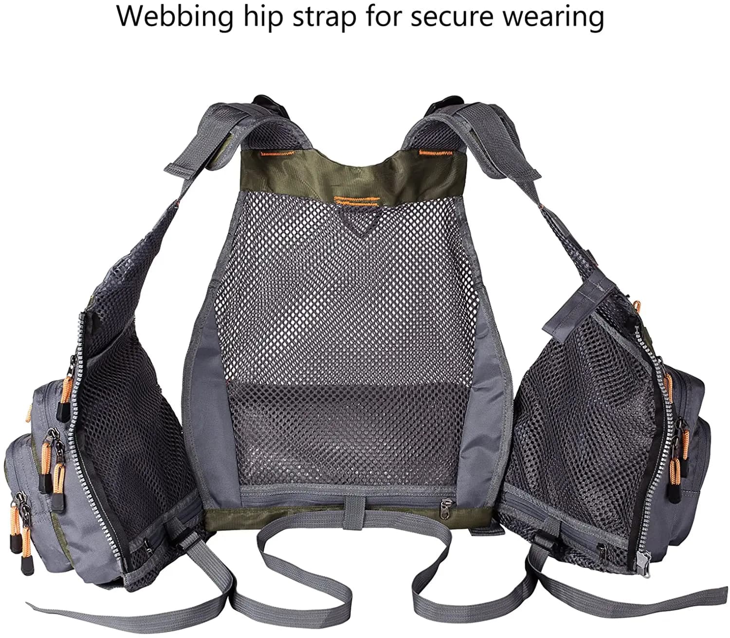 Veste de pêche respirante légère ajustable avec rangements pour matériel de pêche sportive