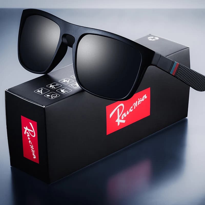 Lunettes de soleil vintage polarisées Fashion Square pour pêche et conduite - Homme Femme UV400