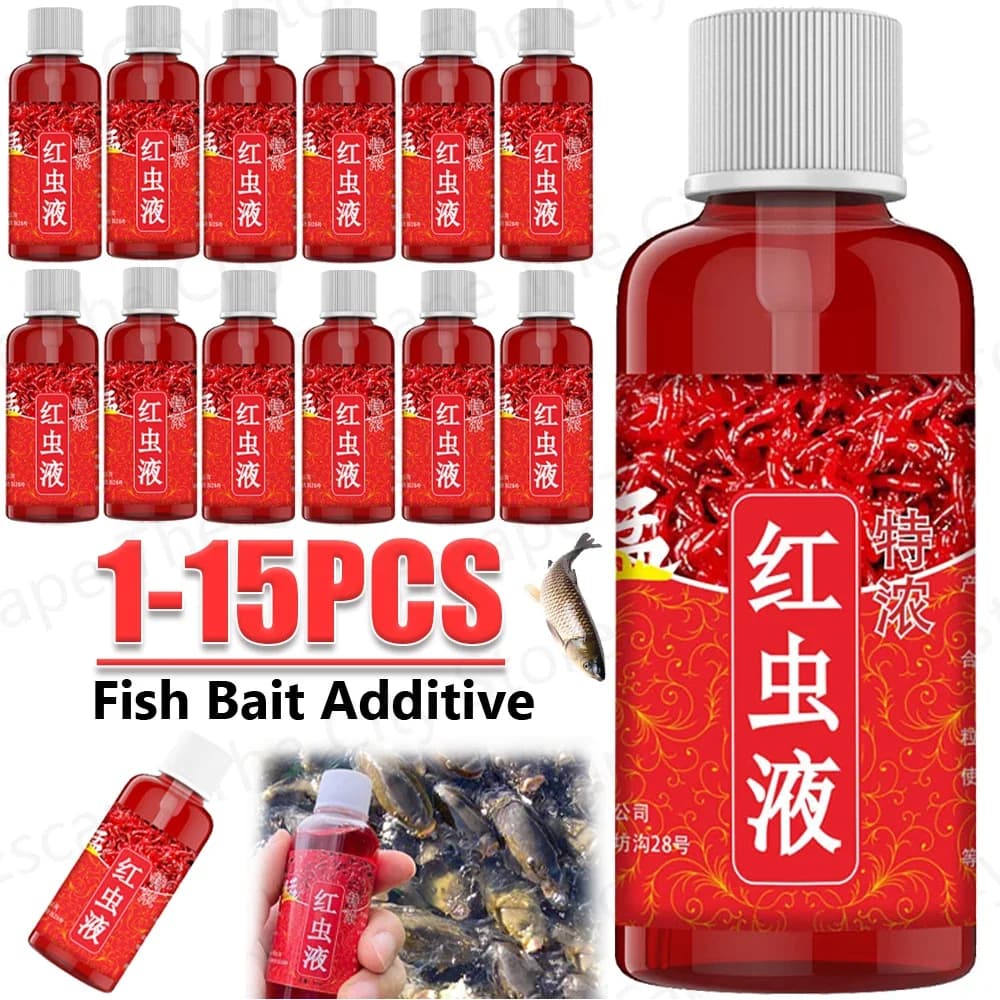 Concentré liquide attracteur poissons 60ml senteur ver de sang pour truite cabillaud bar carpe
