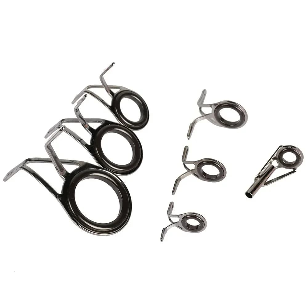 Kit de réparation pour canne à pêche, 7 pièces en acier inoxydable : anneaux guides, embouts