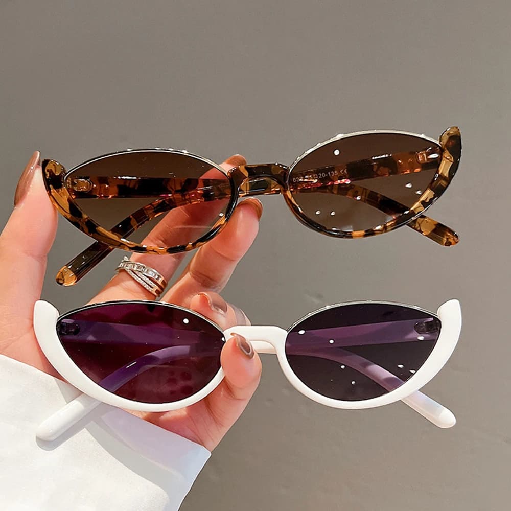 Lunettes de soleil chat vintage petites femmes hommes mode pêche conduite cyclisme demi-monture tendance