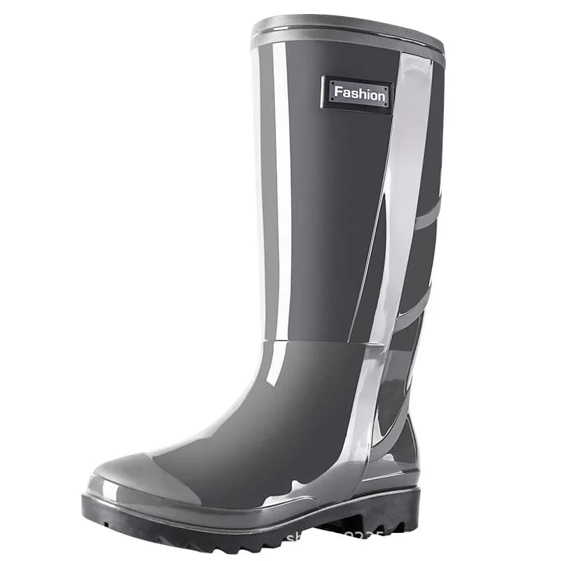 Bottes pluie homme camouflage haute tige résistantes imperméables semelle tendon vache doublure polaire chaude