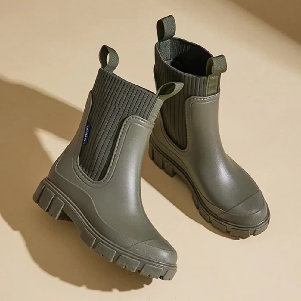 Bottes de pluie femme waterproof caoutchouc élastique basse coupée antidérapantes chaussures pluie