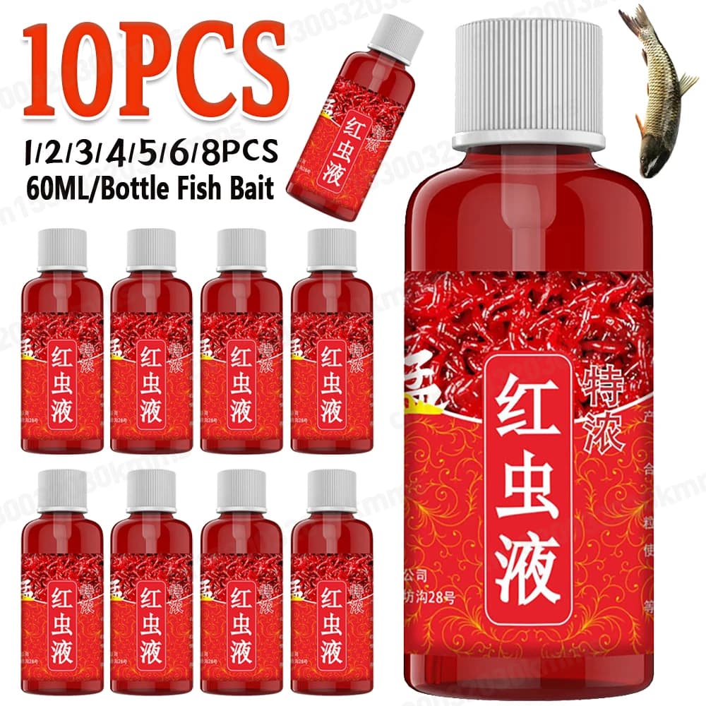 Attractant liquide vers de sang 60ml - Concentré puissant pour perche, silure et pêche à la carpe
