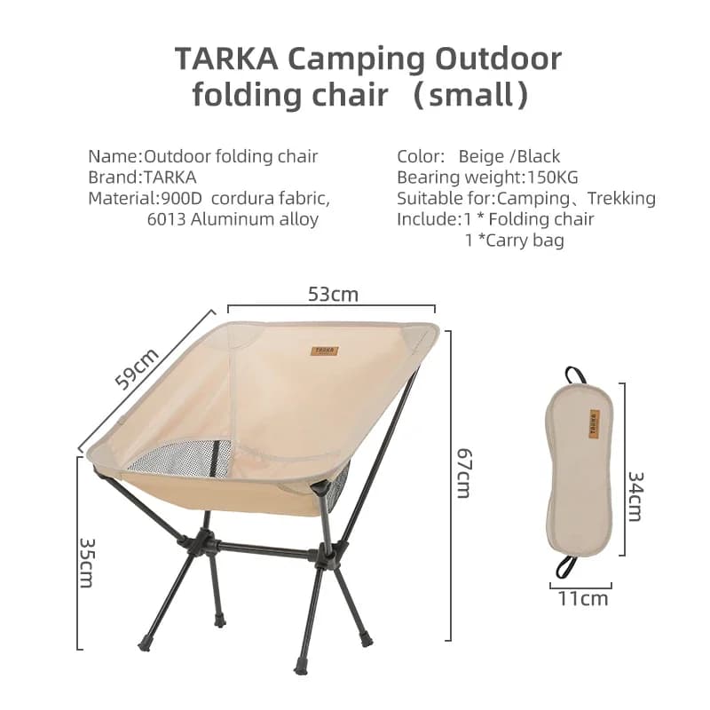 Chaise pliante ultralégère TARKA pour pêche randonnée plage camping transport facile