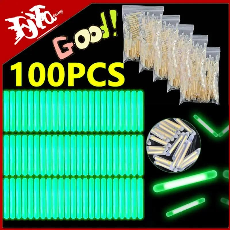 Lot 100/50 bâtons lumineux pour flotteurs pêche nocturne avec lumière fluorescente accessoires pêche