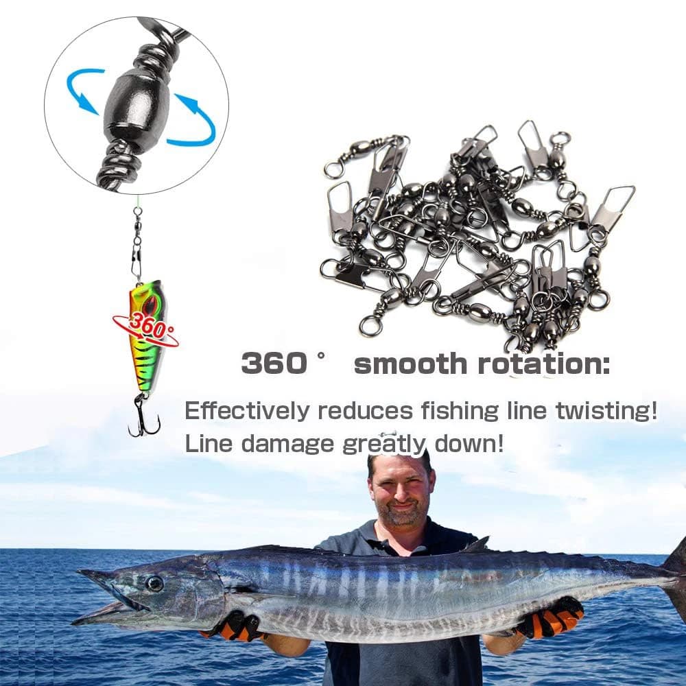 50 pièces de snaps à barillet en acier inoxydable haute résistance pour la pêche en mer