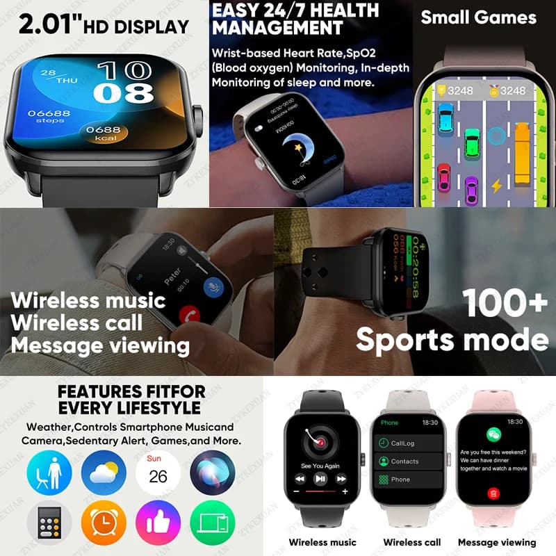 Watch 5 Global Version unisexe : Écran AMOLED toujours visible, GPS et étanche pour sport