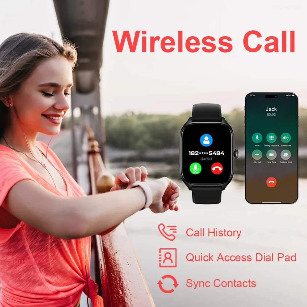 Montre connectée H9 Promax - Répondeur intégré et suivi calories pour pêcheurs sportifs