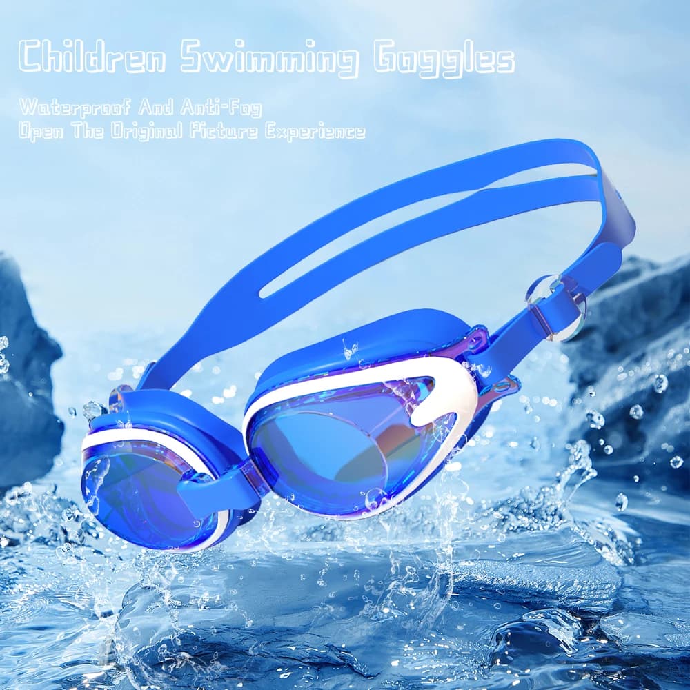 Lunettes de natation enfants JSJM anti-buée UV - Silicone ajustable professionnel unisexe pour piscine