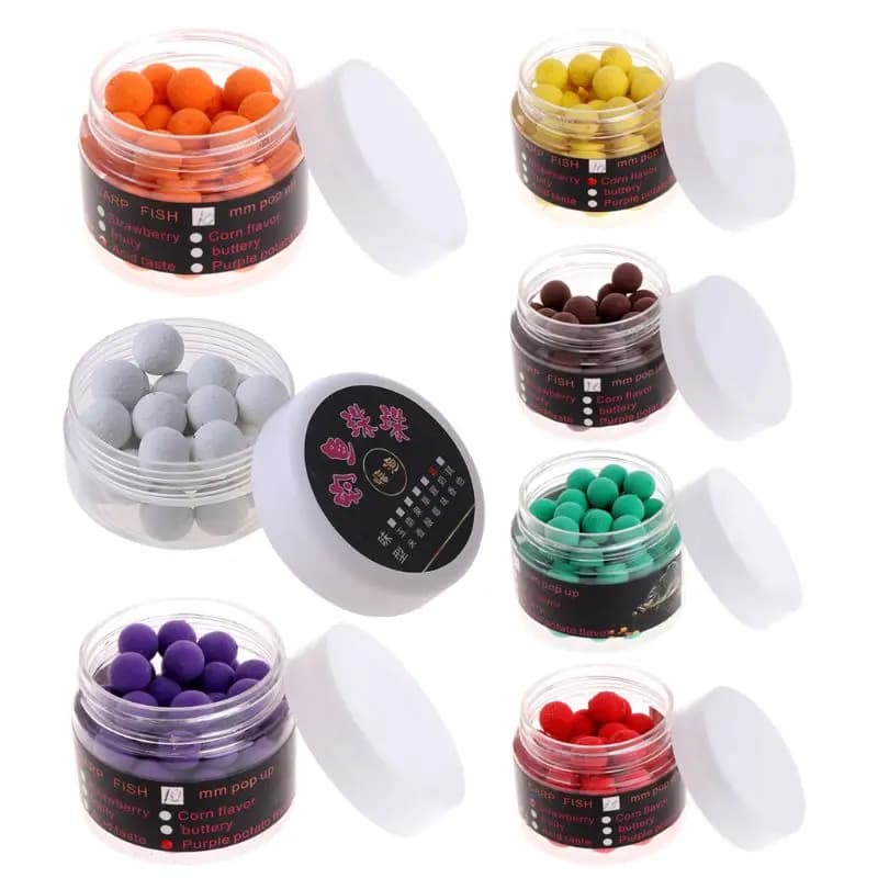 Perles flottantes aromatisées pour pêche carpe - billes pop up saveurs attractives appâts artificiels