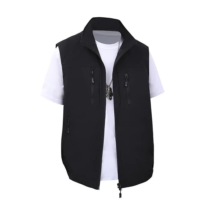 Gilet homme respirant sans manches multi-poches - Veste cargo tactique décontractée pour pêche et travail
