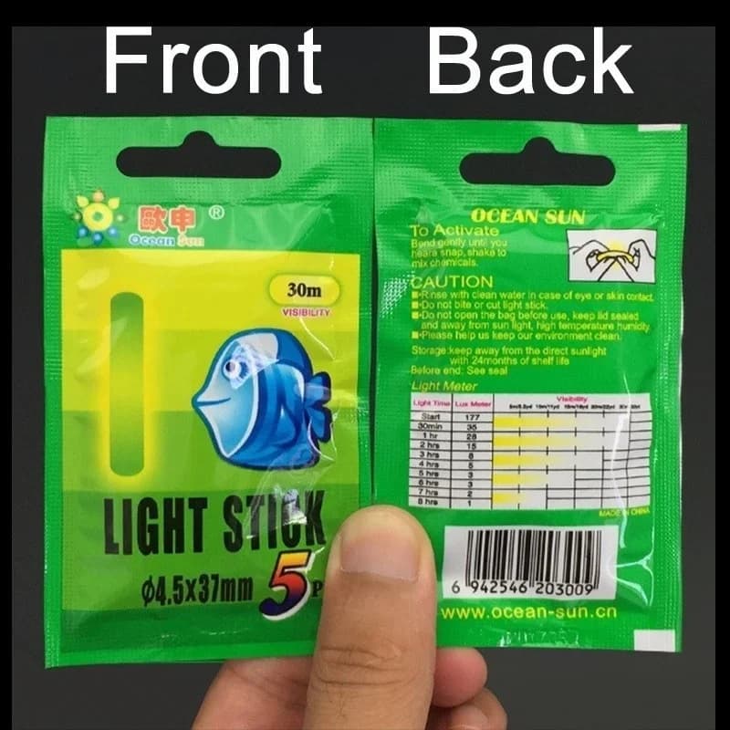 Bâtons luminescents chimiques 50/100 pièces pour pêche de nuit - Vert 4.5x37mm et 3.0x25mm