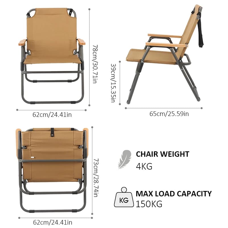 Chaise de pêche pliante large et confortable - Siège individuel pour camping, pique-nique et plage