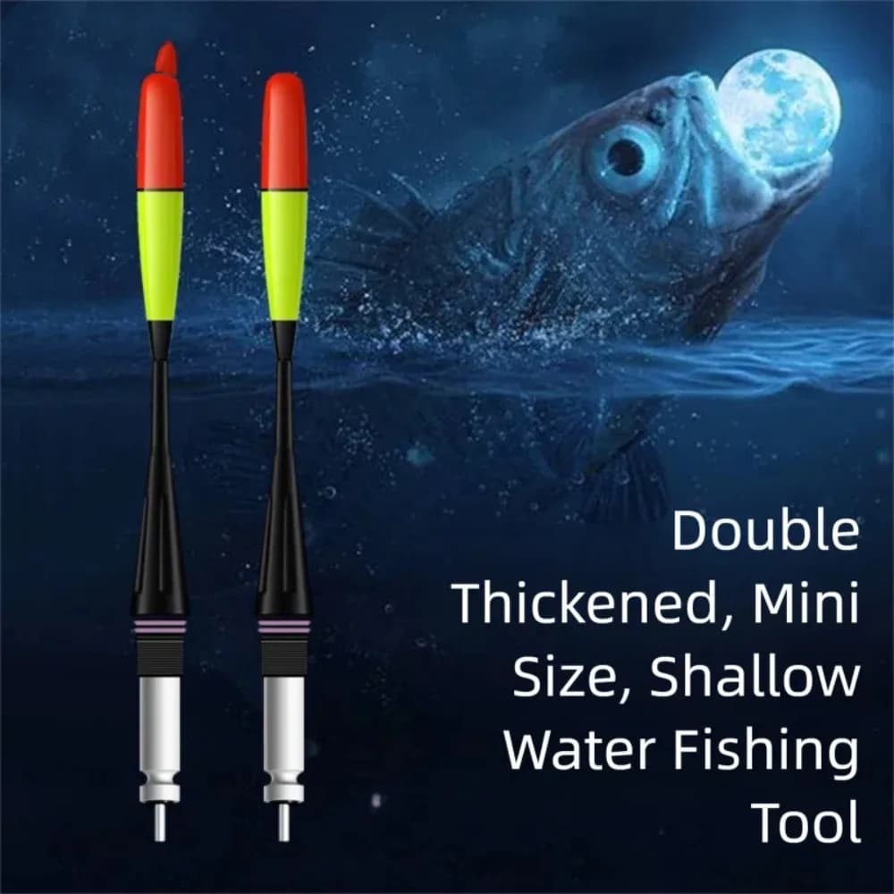 Flotteur LED lumineux ultra sensible pour la pêche de nuit, 2 pièces, montage haut, éclairage puissant