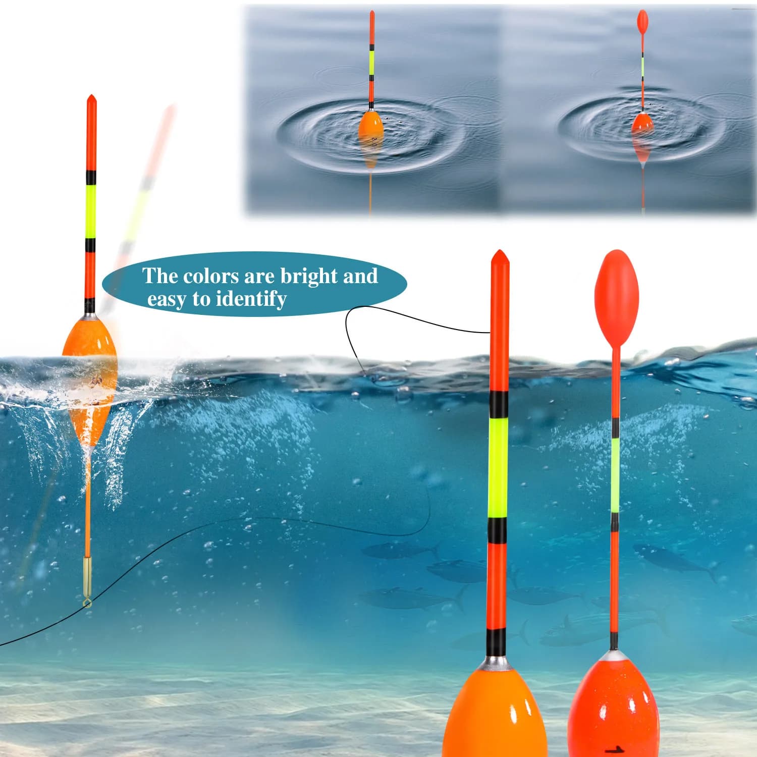 Lot de 10 flotteurs Sougayilang pour la pêche à la truite et au brochet, flotteurs coulissants