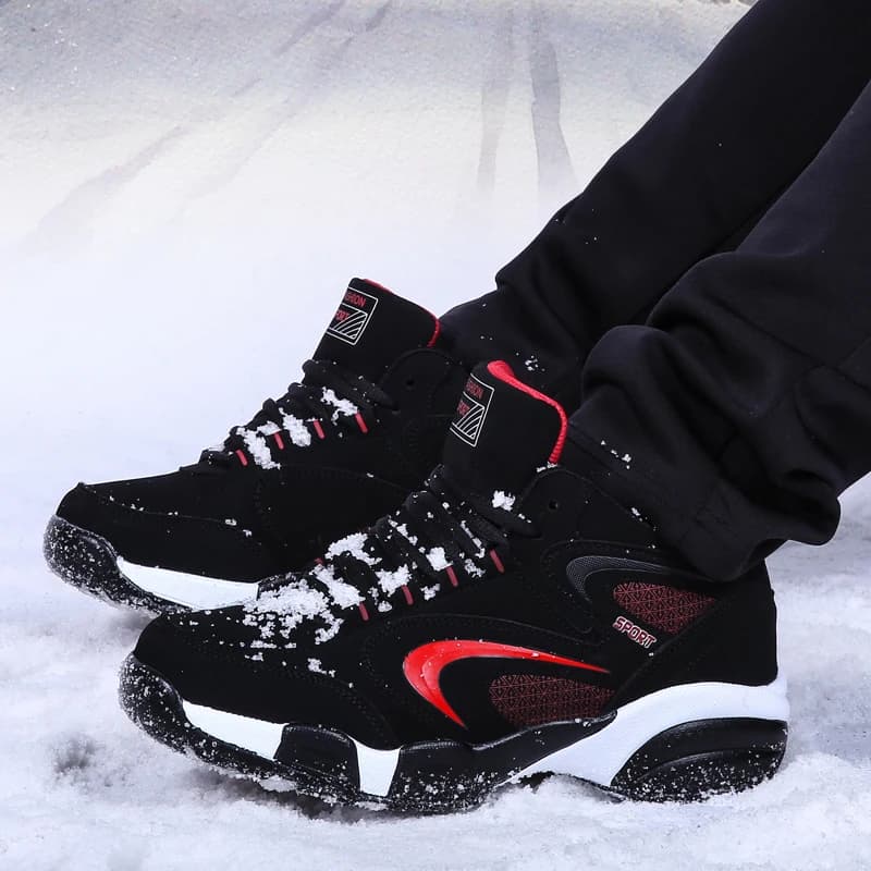 Chaussures neige homme hiver chaudes couple casual sneakers cuir running taille 48