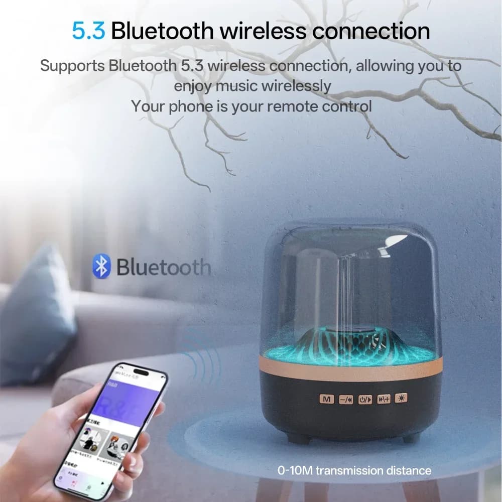 Enceinte Bluetooth Soundbar portable 5.3 avec subwoofer et lampe ambiante pour home theater mobile Android iOS