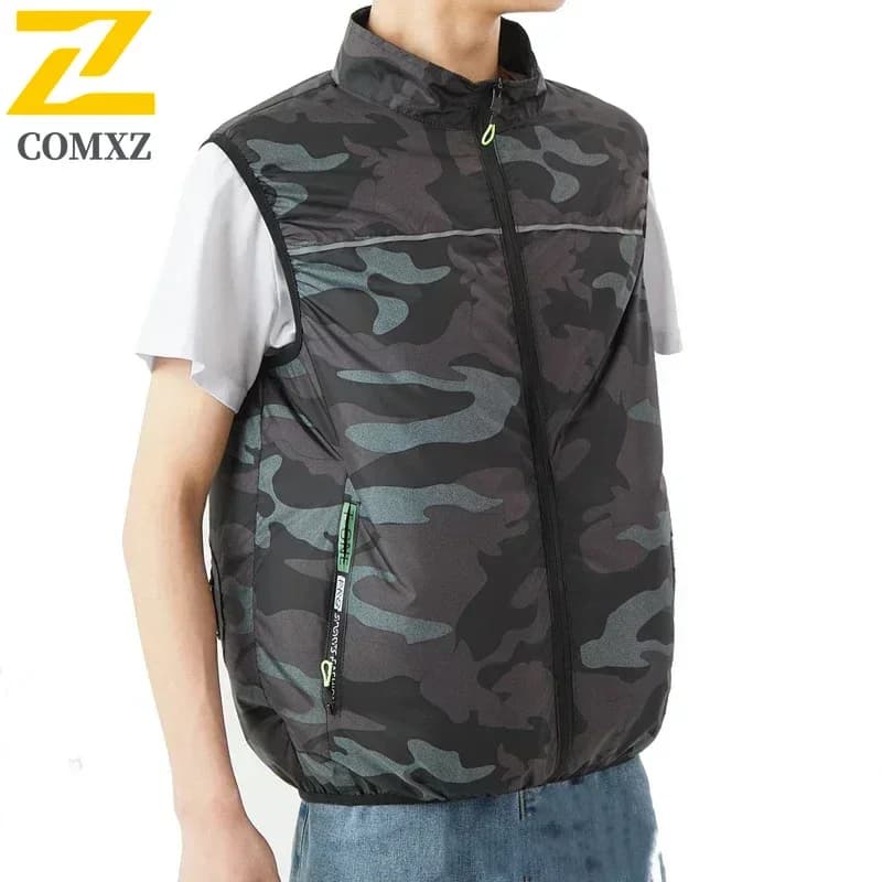 Veste rafraîchissante homme rechargeable USB pour pêche, camping et travail en été