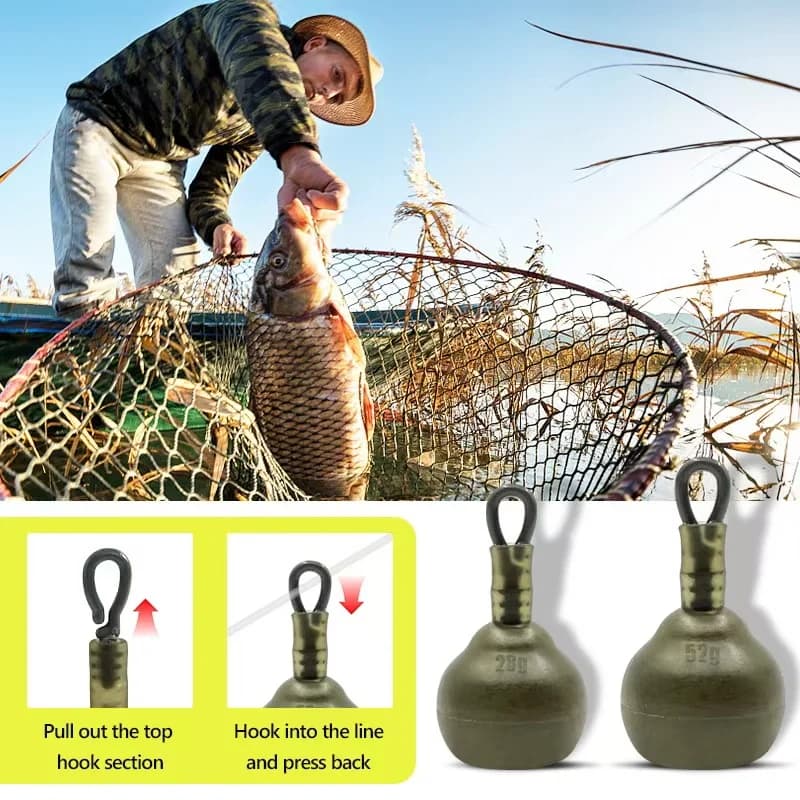 3 plombs pêche pour carpe - Accessoires de pêche poids adaptés pêche à la carpe