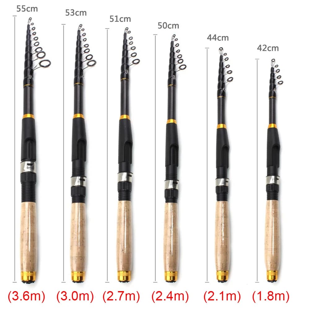 Canne pêche ultra-courte télescopique multifonction - Spinning carbone durable anti-dérapant outil pêche