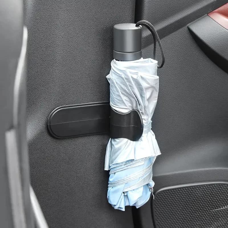 Support parapluie voiture multifonction - Fixation coffre et intérieur auto avec clip et crochet